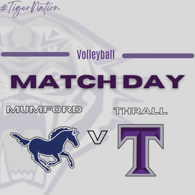 It’s Match Day!  The Tigerettes look to bounce back tonight against Mumford. 📍: Mumford ISD Gymnasium  First Match starts @5:00. -Graphic by Sports Marketing student, Steven Walker. #GoTigerettes 